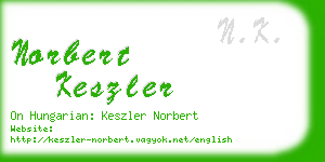 norbert keszler business card